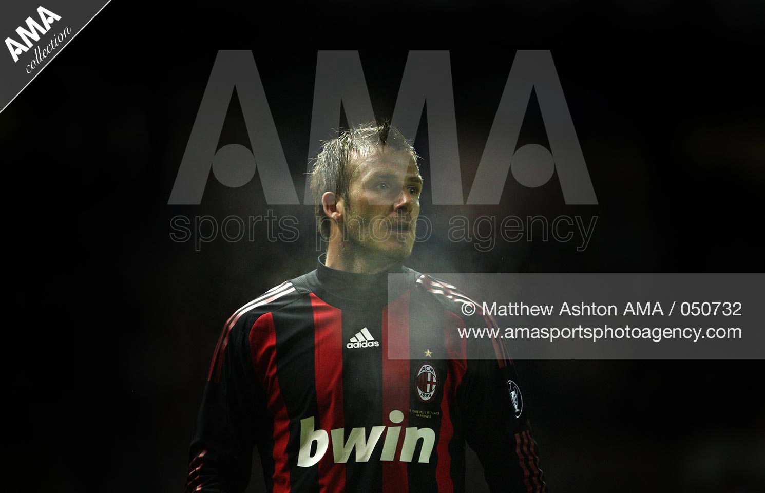 4 February 2009 - European Club Friendly - Glasgow Rangers v AC Milan - David Beckham AC Milan