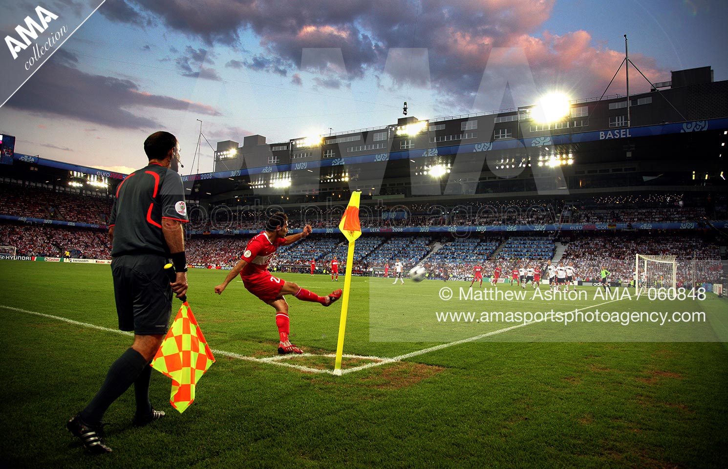25 June 2008 - Euro 2008 - Semi Final - Germany v Turkey - A corner is taken in St. Jakob-Park - stadium of FC Basel 