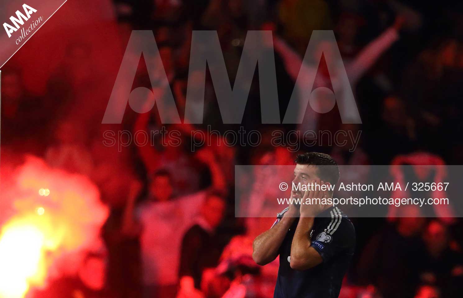 UEFA Euro 2016 Qualification Group D - Scotland v Poland - A dejected Grant Hanley of Scotland after conceding a goal in the last minute 