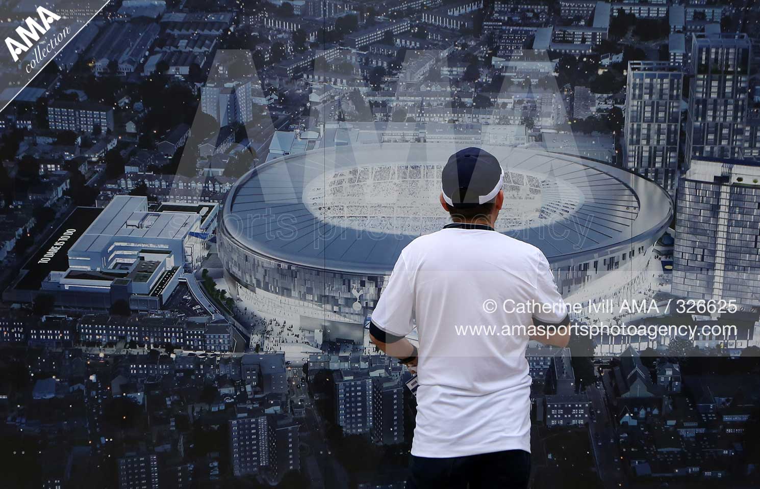 Barclays Premier League - Tottenham Hotspur v Liverpool - A Tottenham Hotspur fan looks at the artists impression of the new stadium