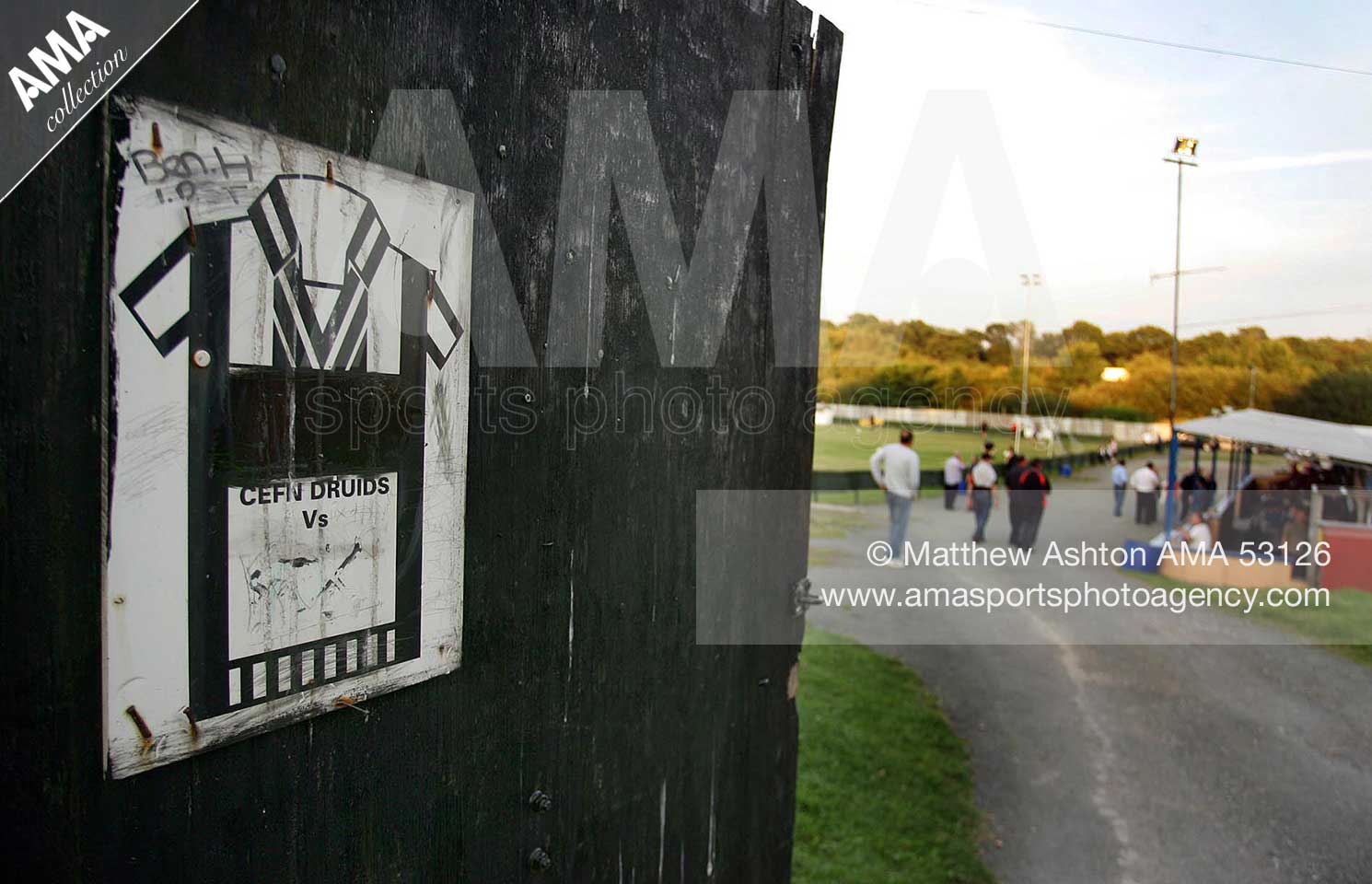 Welsh Premier League - Newi Cefn Druids v Porthmadog Plas Kynaston Lane, home of Newi Cefn Druids FC
