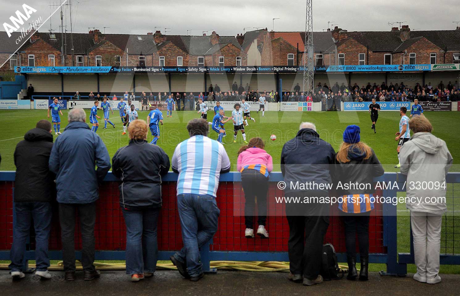 The Emirates FA Cup First Round - Gainsborough Trinity v Shrewsbury Town - Shrewsbury Town fans watch from the terraces during the Emirates FA Cup First Round match between Gainsborough Trinity and Shrewsbury Town at The Northolme