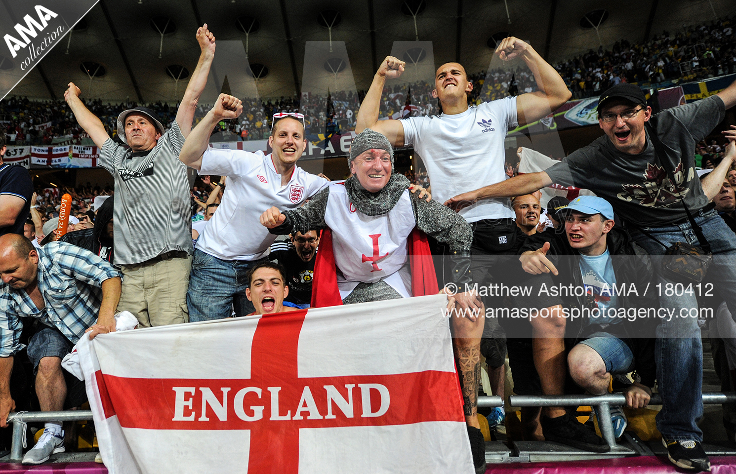 UEFA European Championships  Euro 2012 - Sweden v England - England fans celebrate the 2-3 victory at the end of the match 180412