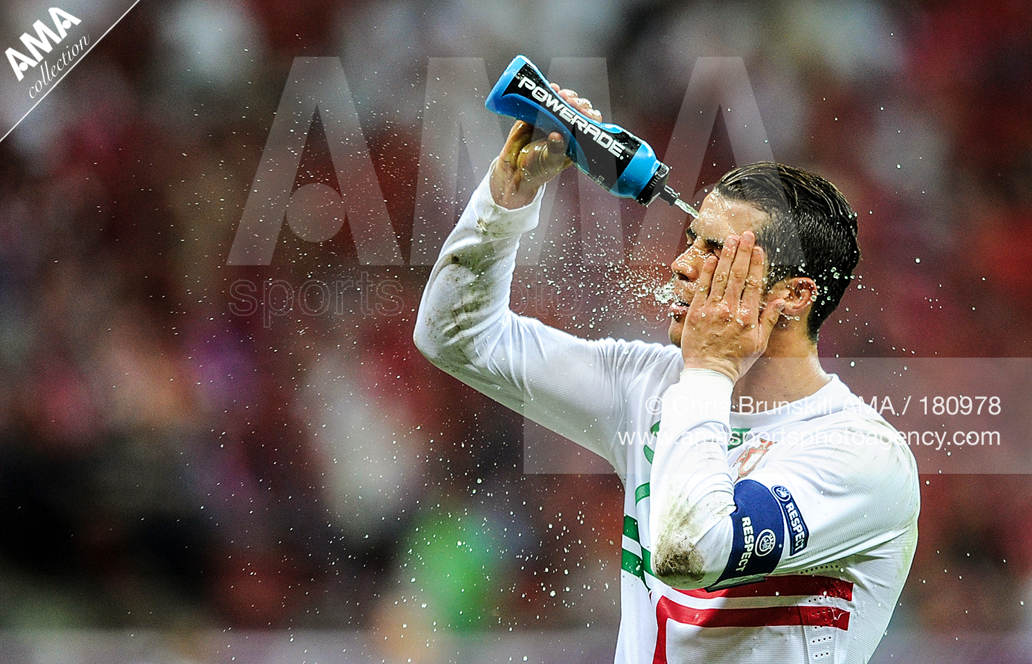 UEFA European Championships  Euro 2012 - Quarter-Final - Czech Republic v Portugal - Cristiano Ronaldo of Portugal cools off 180978