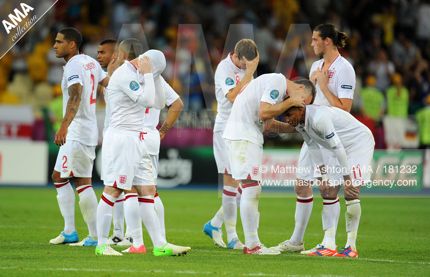 UEFA European Championships  Euro 2012 - Quarter Final - England v Italy - Dejected England players after they lose the penalty shoot out to Italy and get knocked out of Euro 2012 181232