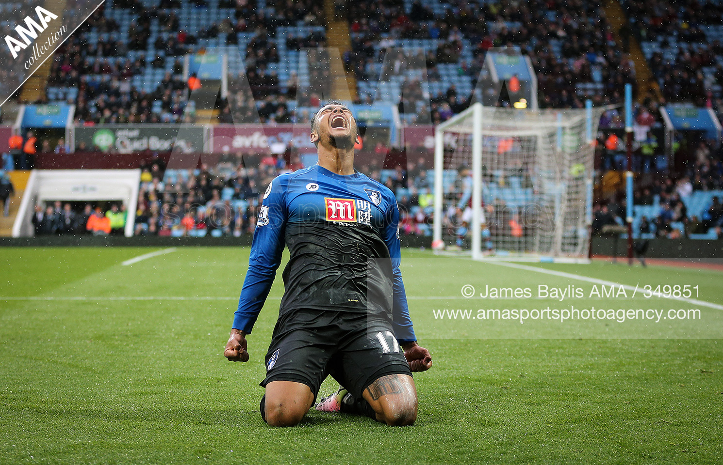 Barclays Premier League - Aston Villa v Bournemouth - Josh King of Bournemouth celebrates after scoring a goal to make it 0-2