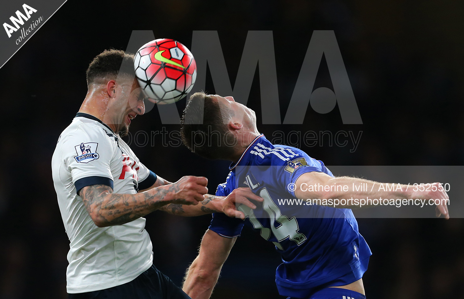02 May 2016 - Barclays Premier League - Chelsea v Tottenham Hotspur - Kyle Walker of Tottenham Hotspur and Gary Cahill of Chelsea © Catherine Ivill / AMA 352550