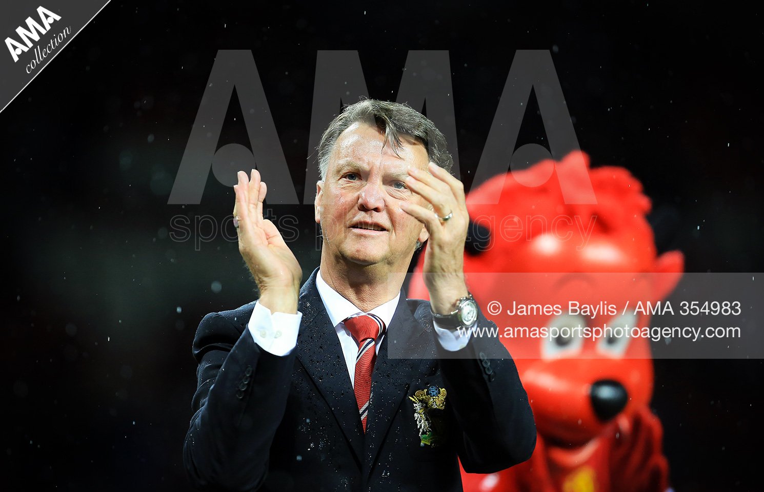 17 May 2016 - Barclays Premier League - Manchester United v AFC Bournemouth - Louis van Gaal Manager / head coach of Manchester United applauds the fans at the end of the game © James Baylis AMA 354328