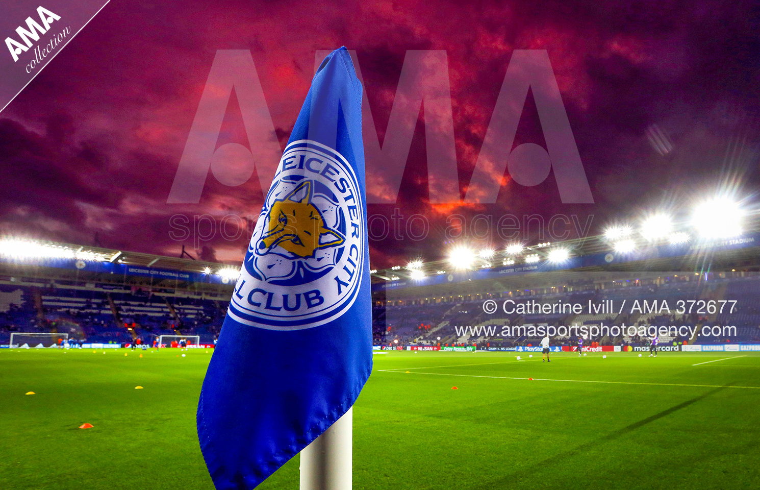 UEFA Champions League Group G - Leicester City v FC Porto - The corner flag during the sunset at the King Power stadium, home of Leicester City 372321